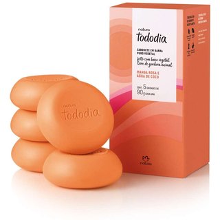 Sabonete em Barra Puro Vegetal Tododia Manga Rosa e Água de Coco 5 un de 90 g