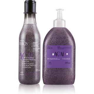 Kit Sabonete Líquido Esfoliante Corporal Ekos Açaí com Refil 2 un de 185 ml