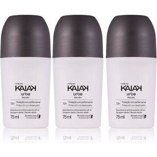 Kit Desodorante Antitranspirante Roll-on Kaiak Urbe Masculino 3 un de 75 ml