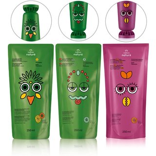 Kit Naturé Refis Cabelos Cacheados e Crespos 3 un de 250 ml