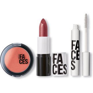 Kit Faces Blush, Batom e Máscara para Olhos e Sobrancelhas Incolor
