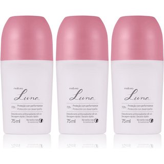 Kit Desodorante Antitranspirante Roll-on Luna 3 un de 75 ml