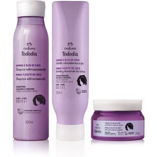 Kit Cachos e Crespos Tododia Amora e Óleo de Coco (3 produtos)
