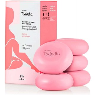 Sabonete Em Barra Puro Vegetal Tododia Frutas Vermelhas 5 un de 90 g cada