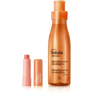 Kit Body Splash e Balm Labial Tododia Manga Rosa e Água de Coco