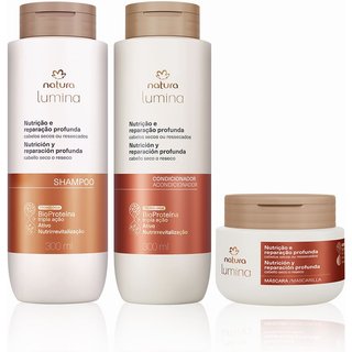 Kit Lumina Nutrição e Reparação Shampoo, Condicionador e Máscara (3 produtos)