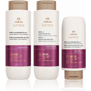 Kit Lumina Brilho e Proteção da Cor Shampoo, Condicionador e Máscara (3 produtos)