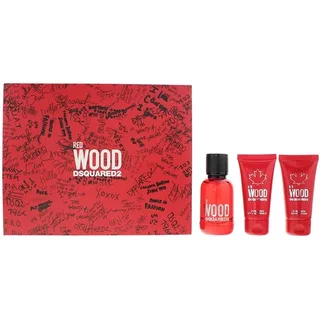 Dsquared2 Red Wood Eau De Toilette 50ml, Shower Gel 50ml + Body Lotion 50ml