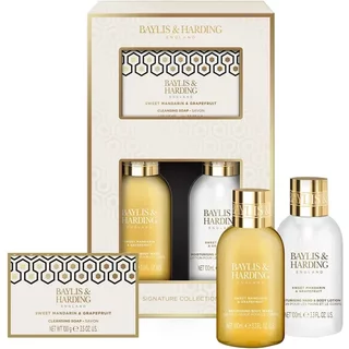 Baylis & Harding Mandarin & Grapefruit Mini Shower Set Shower Gel, Body Scrub & Body Lotion