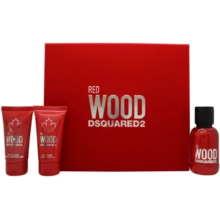 Dsquared2 Red Wood Gift Set 50ml Eau De Toilette + 50ml Body Lotion + 50ml Shower Gel