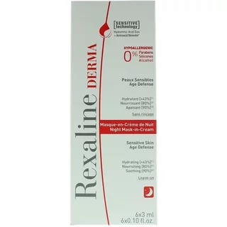 Rexaline Derma Night Mask-In-Cream Sensitive Skin Age Defence 6 x 3ml