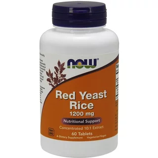 NOW Foods Red Yeast Rice Concentrated 10:1 Extract 1200mg - 60 tablets