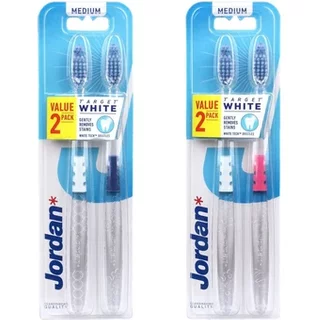 Jordan Target White Medium Toothbrush x2