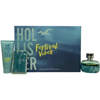 Hollister Festival Vibes For Him Gift Set 100ml Eau De Toilette, 100ml Body Wash & Card Holder
