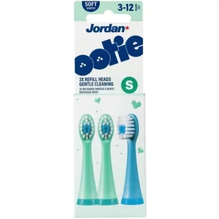 Jordan Ootie Gentle Cleaning Toothbrush Refill Heads S Green/Blue 3-12 Years x3
