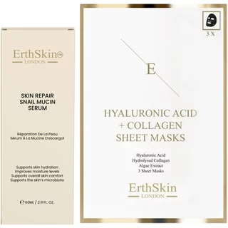 Erth Skin London Skin Repair Snail Mucin Serum + Hyaluronic Acid & Collagen Mask 60ml