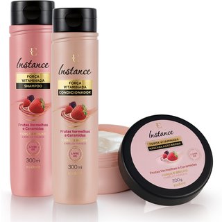 Combo Instance Frutas Vermelhas Shampoo 300ml + Condicionador 300ml + Máscara 200g
