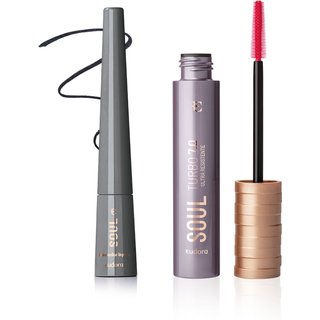 Combo Soul: Delineador Preto + Máscara para Cílios Turbo 7.0 Ultra Resistente