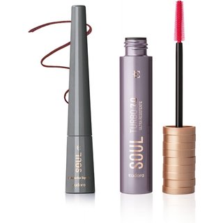 Combo Soul: Delineador Bordô + Máscara para Cílios Turbo 7.0 Ultra Resistente