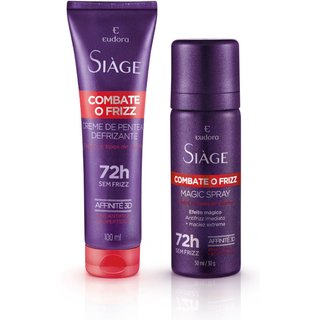 Combo Siàge Combate o Frizz: Creme Defrizante 100ml + Magic Spray 50ml
