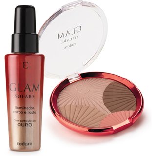 Combo Glam Solare: Bronzer 4 em 1 + Iluminador Líquido 50ml