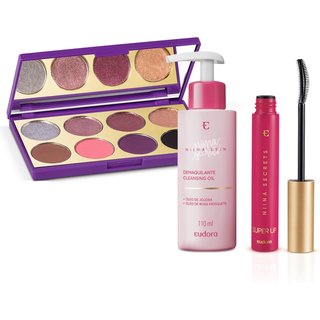 Combo Niina Secrets: Palette Purple 5,6g + Cleasing Oil 100ml + Máscara para Cílios 8g