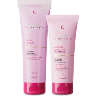 Combo Niina Skin: Gel de Limpeza 100ml + Máscara Esfoliante Enzimática 75g