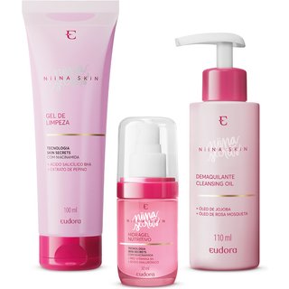 Combo Niina Skin: Cleasing Oil + Hidra Gel + Gel de Limpeza