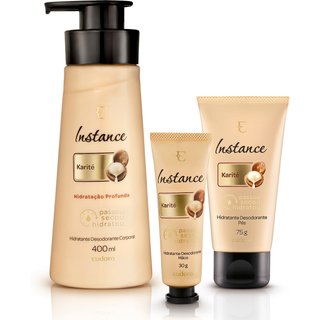 Combo Instance Karité: Loção Corporal 400ml + Creme para Mãos 30g + Creme para Pés 75g