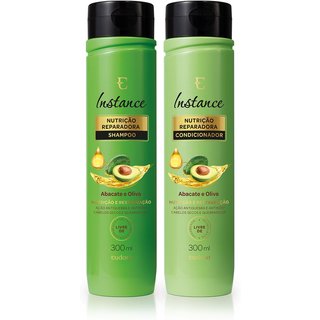 Combo Cabelos Nutridos Instance Abacate e Oliva: Shampoo 300ml + Condicionador 300ml