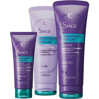 Combo Siàge Hidratação Micelar: Shampoo 250ml + Condicionador 200ml + Leave-In 100ml