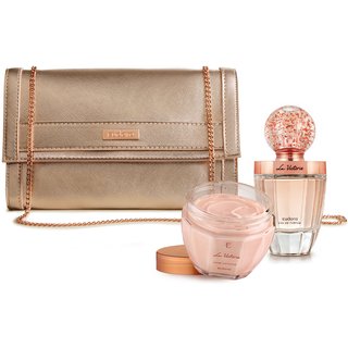 Combo La Victorie: Eau de Parfum 75ml + Creme Acetinado Corporal 250g + Bolsa de Mão Rose