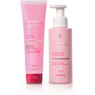 Combo Niina Skin: Demaquilante Cleansing Oil 100ml + Gel de Limpeza 100ml