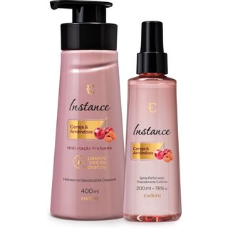 Combo Instance Cereja e Amêndoas: Hidratante Corporal 400ml + Spray Desodorante Colônia 200ml