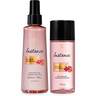 Combo Instance Cereja e Amêndoas: Óleo Hidratante Corporal 110ml + Spray Desodorante Colônia 200ml