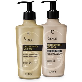 Combo Siàge Reconstrói os Fios: Shampoo 400ml + Condicionador 400ml