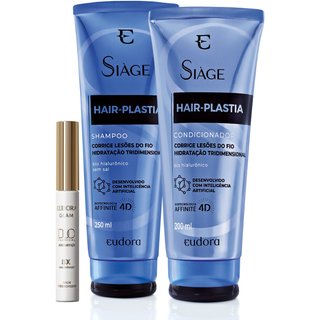 Combo Balm Preenchedor Glam Duo 4,5g + Shampoo Siàge Hair-Plastia 250ml + Condicionador Siàge Hair-Plastia 200ml