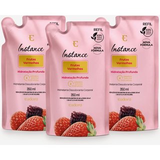 Combo Refil Instance Loção Hidratante Corporal Frutas Vermelhas 3 itens