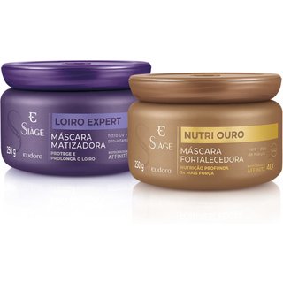 Combo Siáge: Máscara Capilar Matizadora 250g + Máscara Capilar Fortalecedora 250g