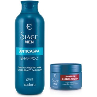 Combo Siàge Men: Shampoo Anticaspa 250ml + Pomada Modeladora Efeito Matte 90g