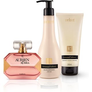 Conjunto Aurien Rubra Velvet Eudora Feminino (3 Produtos)
