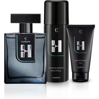 Kit Eudora H Colônia Desodorante + Balm Pós Barba + Espuma de Barbear
