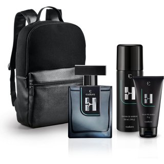 Kit Eudora H Colônia Desodorante + Balm Pós Barba + Espuma de Barbear + Mochila