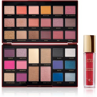 Kit Glam Palette Red Diamond + Batom Matte Blur Vermelho Fornalha