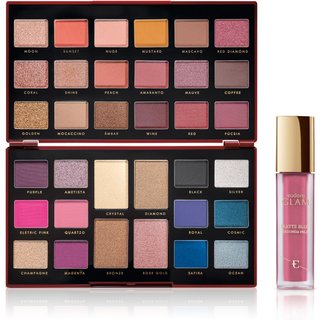 Kit Glam Palette Red Diamond + Batom Matte Blur Lilás Suave