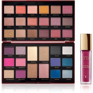 Kit Glam Palette Red Diamond + Batom Matte Blur Magenta Instigante