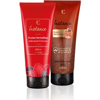 Kit Instance Frutas Vermelhas Geleia Esfoliante + Hidratante Corporal