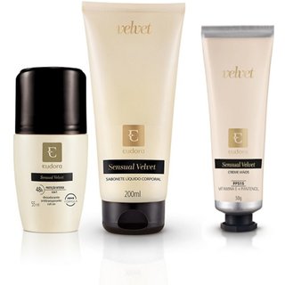 Kit Sensual Velvet Hidratante Desodorante Mãos + Desodorante + Sabonete