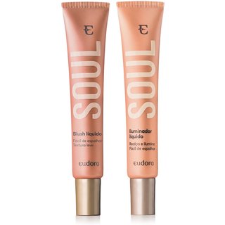 Kit Blush Líquido Soul Pêssego Saudável + Iluminador Líquido