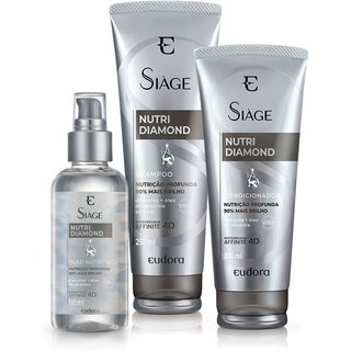 Kit Siàge Nutri Diamond Shampoo + Condicionador + Óleo Capilar (Nova Versão)